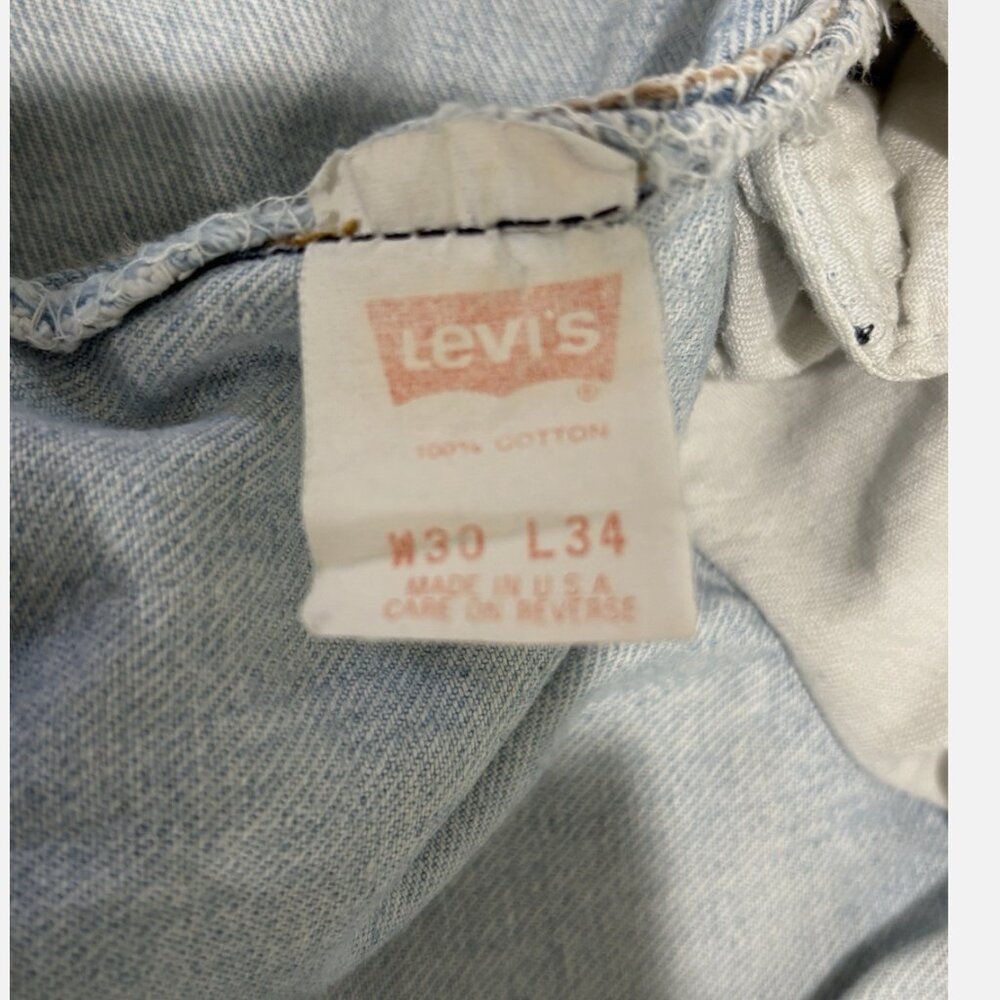 VINTAGE 1988 501 LEVI'S HAND PAINTED FLAG 501 XX Mens (Actual 26x32.5) Jean - Picture 11 of 14